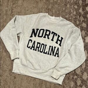 North Carolina light grey/gray Champion sweatshirt size medium